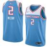 19_20_Light_Blue Othell Wilson Kings #2 Twill Basketball Jersey FREE SHIPPING
