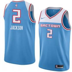 19_20_Light_Blue Michael Jackson Kings #2 Twill Basketball Jersey FREE SHIPPING