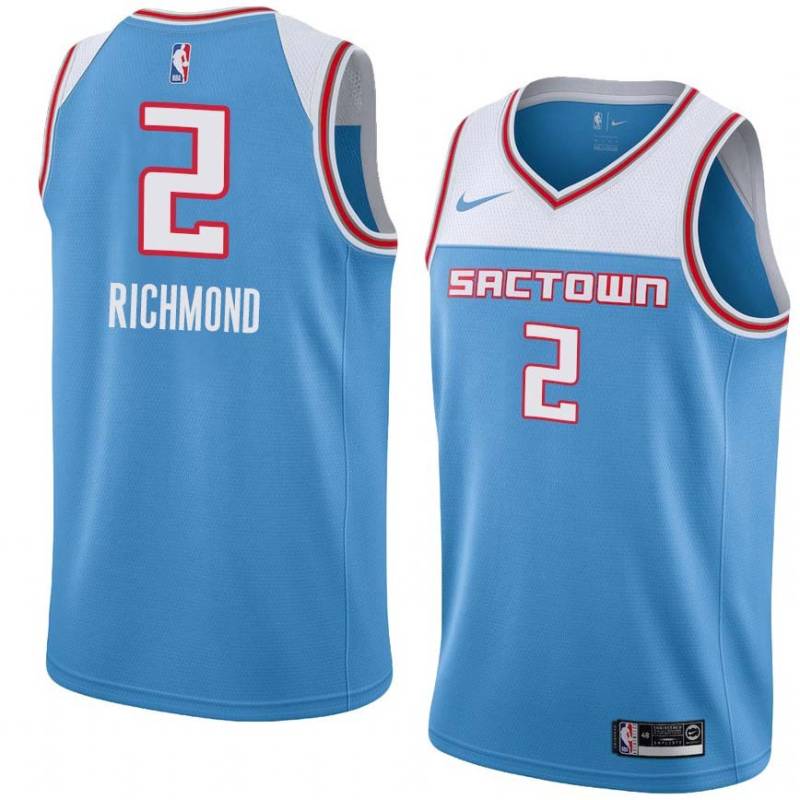 19_20_Light_Blue Mitch Richmond Kings #2 Twill Basketball Jersey FREE SHIPPING