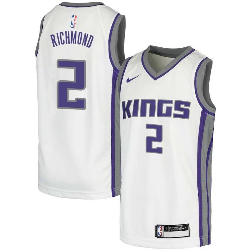 White Mitch Richmond Kings #2 Twill Basketball Jersey FREE SHIPPING