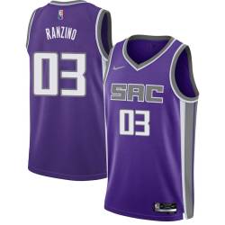 21-22_Purple_Diamond Sam Ranzino Kings #03 Twill Basketball Jersey FREE SHIPPING