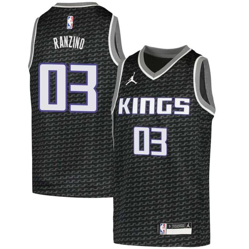 Black Sam Ranzino Kings #03 Twill Basketball Jersey FREE SHIPPING