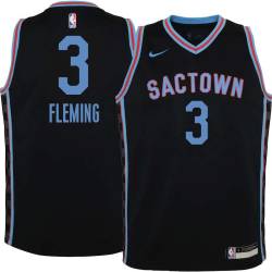20-21_Black_City Ed Fleming Kings #3 Twill Basketball Jersey FREE SHIPPING