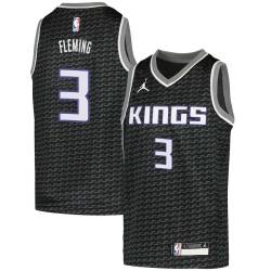Black Ed Fleming Kings #3 Twill Basketball Jersey FREE SHIPPING