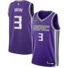 21-22_Purple_Diamond Randy Brown Kings #3 Twill Basketball Jersey FREE SHIPPING