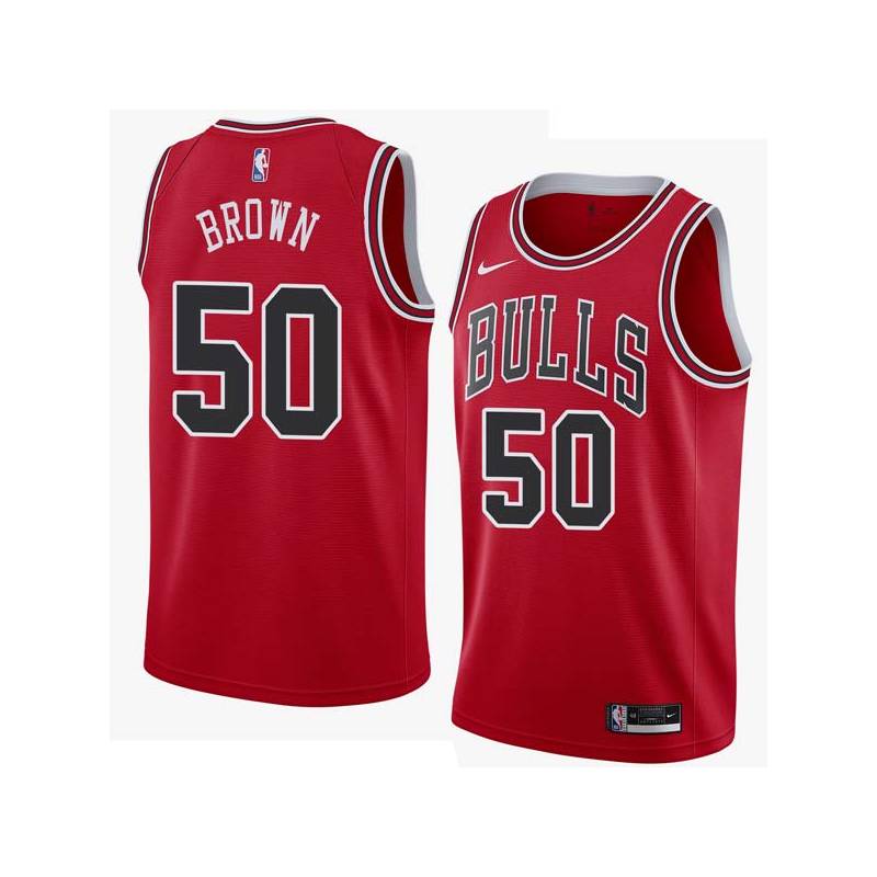 Red John Brown Twill Basketball Jersey -Bulls #50 Brown Twill Jerseys, FREE SHIPPING