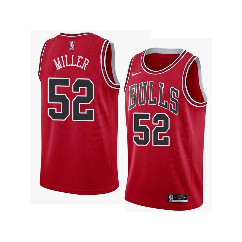 Red Brad Miller Twill Basketball Jersey -Bulls #52 Miller Twill Jerseys, FREE SHIPPING