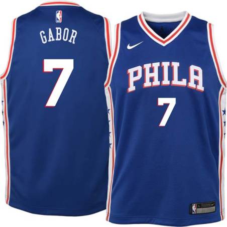 Blue Bill Gabor Twill Basketball Jersey -76ers #7 Gabor Twill Jerseys, FREE SHIPPING