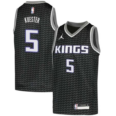 Black John Kuester Kings #5 Twill Basketball Jersey FREE SHIPPING