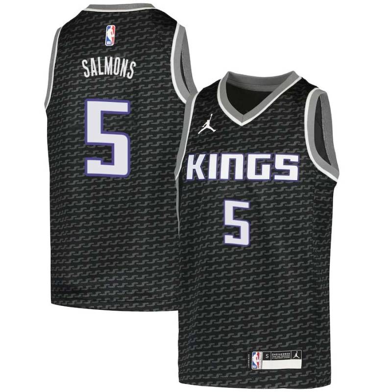 Black John Salmons Kings #5 Twill Basketball Jersey FREE SHIPPING