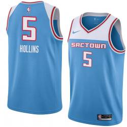 19_20_Light_Blue Ryan Hollins Kings #5 Twill Basketball Jersey FREE SHIPPING