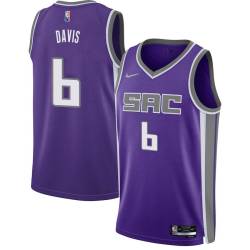 21-22_Purple_Diamond Red Davis Kings #6 Twill Basketball Jersey FREE SHIPPING