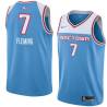 19_20_Light_Blue Ed Fleming Kings #7 Twill Basketball Jersey FREE SHIPPING