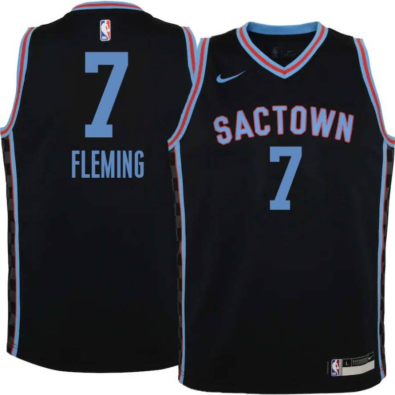 20-21_Black_City Ed Fleming Kings #7 Twill Basketball Jersey FREE SHIPPING