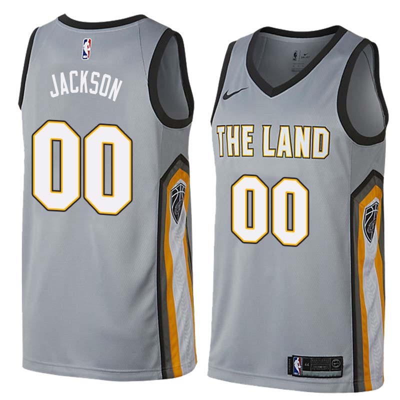 Gray Darnell Jackson Twill Basketball Jersey -Cavaliers #00 Jackson Twill Jerseys, FREE SHIPPING