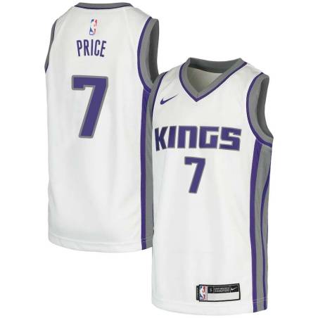 White Ronnie Price Kings #7 Twill Basketball Jersey FREE SHIPPING