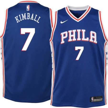 Blue Toby Kimball Twill Basketball Jersey -76ers #7 Kimball Twill Jerseys, FREE SHIPPING