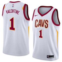 White Darnell Valentine Twill Basketball Jersey -Cavaliers #1 Valentine Twill Jerseys, FREE SHIPPING
