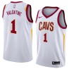 White Darnell Valentine Twill Basketball Jersey -Cavaliers #1 Valentine Twill Jerseys, FREE SHIPPING