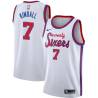 White Classic Toby Kimball Twill Basketball Jersey -76ers #7 Kimball Twill Jerseys, FREE SHIPPING