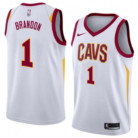 White Terrell Brandon Twill Basketball Jersey -Cavaliers #1 Brandon Twill Jerseys, FREE SHIPPING