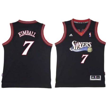 Black Throwback Toby Kimball Twill Basketball Jersey -76ers #7 Kimball Twill Jerseys, FREE SHIPPING