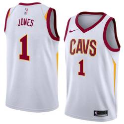 White James Jones Twill Basketball Jersey -Cavaliers #1 Jones Twill Jerseys, FREE SHIPPING