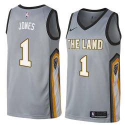 Gray James Jones Twill Basketball Jersey -Cavaliers #1 Jones Twill Jerseys, FREE SHIPPING