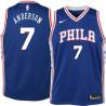 Blue J.J. Anderson Twill Basketball Jersey -76ers #7 Anderson Twill Jerseys, FREE SHIPPING