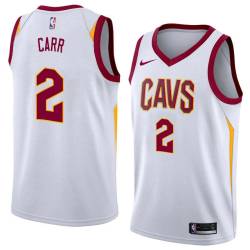White Kenny Carr Twill Basketball Jersey -Cavaliers #2 Carr Twill Jerseys, FREE SHIPPING