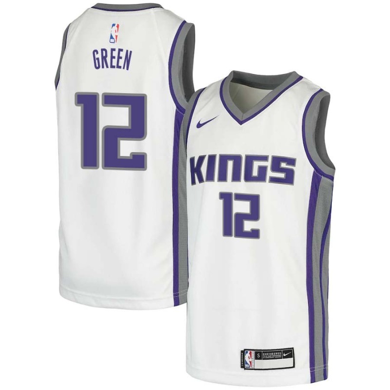 White Si Green Kings #12 Twill Basketball Jersey FREE SHIPPING