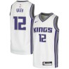 White Si Green Kings #12 Twill Basketball Jersey FREE SHIPPING