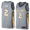 Gray Kenny Carr Twill Basketball Jersey -Cavaliers #2 Carr Twill Jerseys, FREE SHIPPING