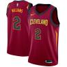 Burgundy Reggie Williams Twill Basketball Jersey -Cavaliers #2 Williams Twill Jerseys, FREE SHIPPING