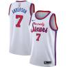 White Classic J.J. Anderson Twill Basketball Jersey -76ers #7 Anderson Twill Jerseys, FREE SHIPPING