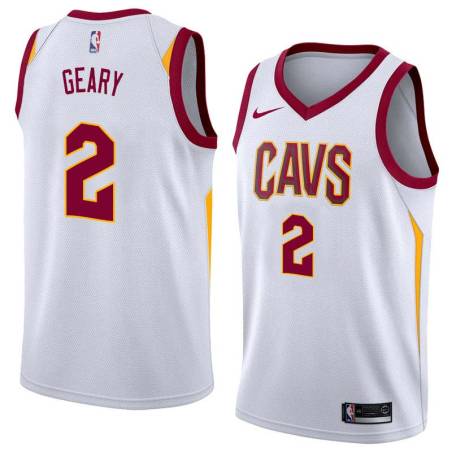 White Reggie Geary Twill Basketball Jersey -Cavaliers #2 Geary Twill Jerseys, FREE SHIPPING