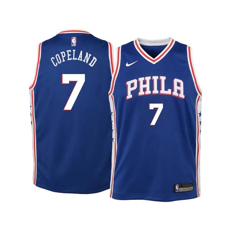 Blue Lanard Copeland Twill Basketball Jersey -76ers #7 Copeland Twill Jerseys, FREE SHIPPING