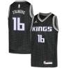 Black Peja Stojakovic Kings #16 Twill Basketball Jersey FREE SHIPPING