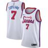 White Classic Lanard Copeland Twill Basketball Jersey -76ers #7 Copeland Twill Jerseys, FREE SHIPPING