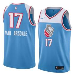 18-19_Light_Blue Tom Van Arsdale Kings #17 Twill Basketball Jersey FREE SHIPPING