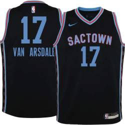 20-21_Black_City Tom Van Arsdale Kings #17 Twill Basketball Jersey FREE SHIPPING