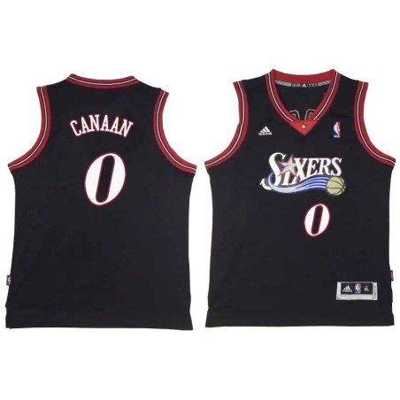 Black Throwback Isaiah Canaan Twill Basketball Jersey -76ers #0 Canaan Twill Jerseys, FREE SHIPPING