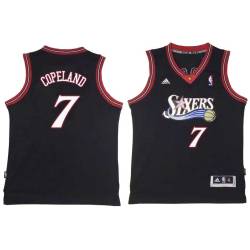 Black Throwback Lanard Copeland Twill Basketball Jersey -76ers #7 Copeland Twill Jerseys, FREE SHIPPING