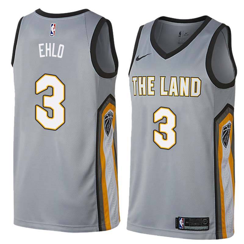 Gray Craig Ehlo Twill Basketball Jersey -Cavaliers #3 Ehlo Twill Jerseys, FREE SHIPPING