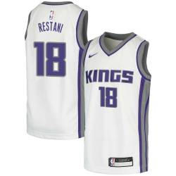 White Kevin Restani Kings #18 Twill Basketball Jersey FREE SHIPPING