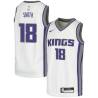 White Derek Smith Kings #18 Twill Basketball Jersey FREE SHIPPING