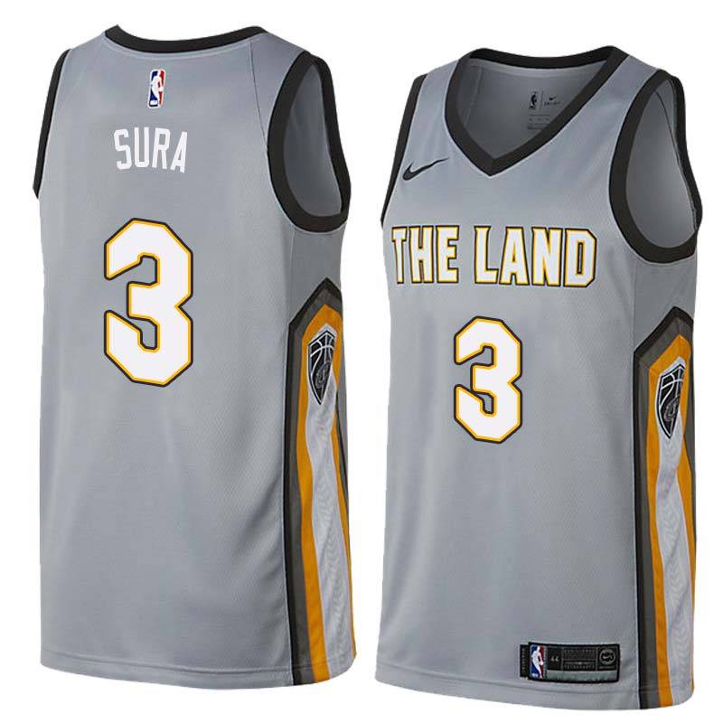 Gray Bob Sura Twill Basketball Jersey -Cavaliers #3 Sura Twill Jerseys, FREE SHIPPING