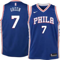 Blue Sean Green Twill Basketball Jersey -76ers #7 Green Twill Jerseys, FREE SHIPPING