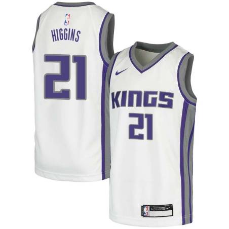 Blue_Throwback Rod Higgins Kings #21 Twill Basketball Jersey FREE SHIPPING