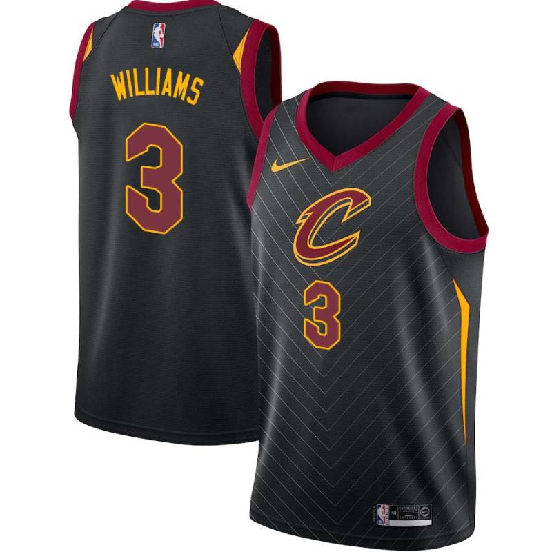 Black Derrick Williams Twill Basketball Jersey -Cavaliers #3 Williams Twill Jerseys, FREE SHIPPING